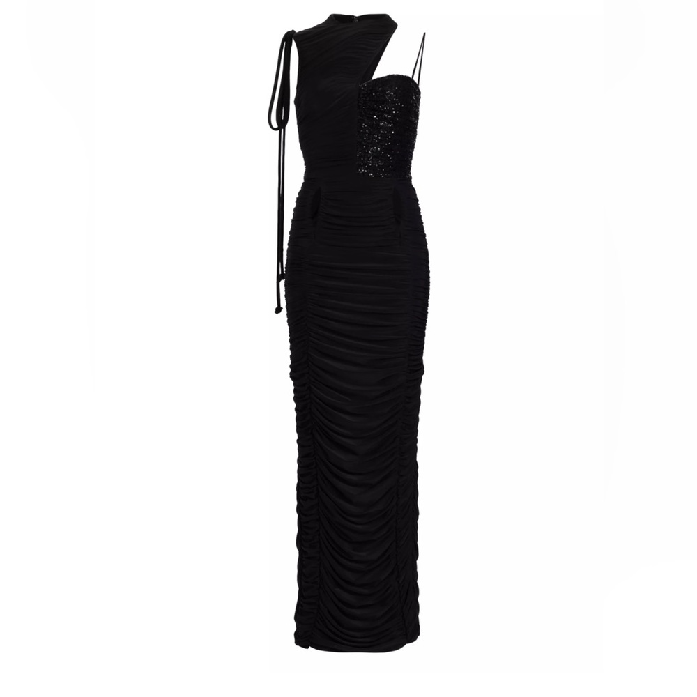 Harbison Supernova One-Shoulder Ruched Dress